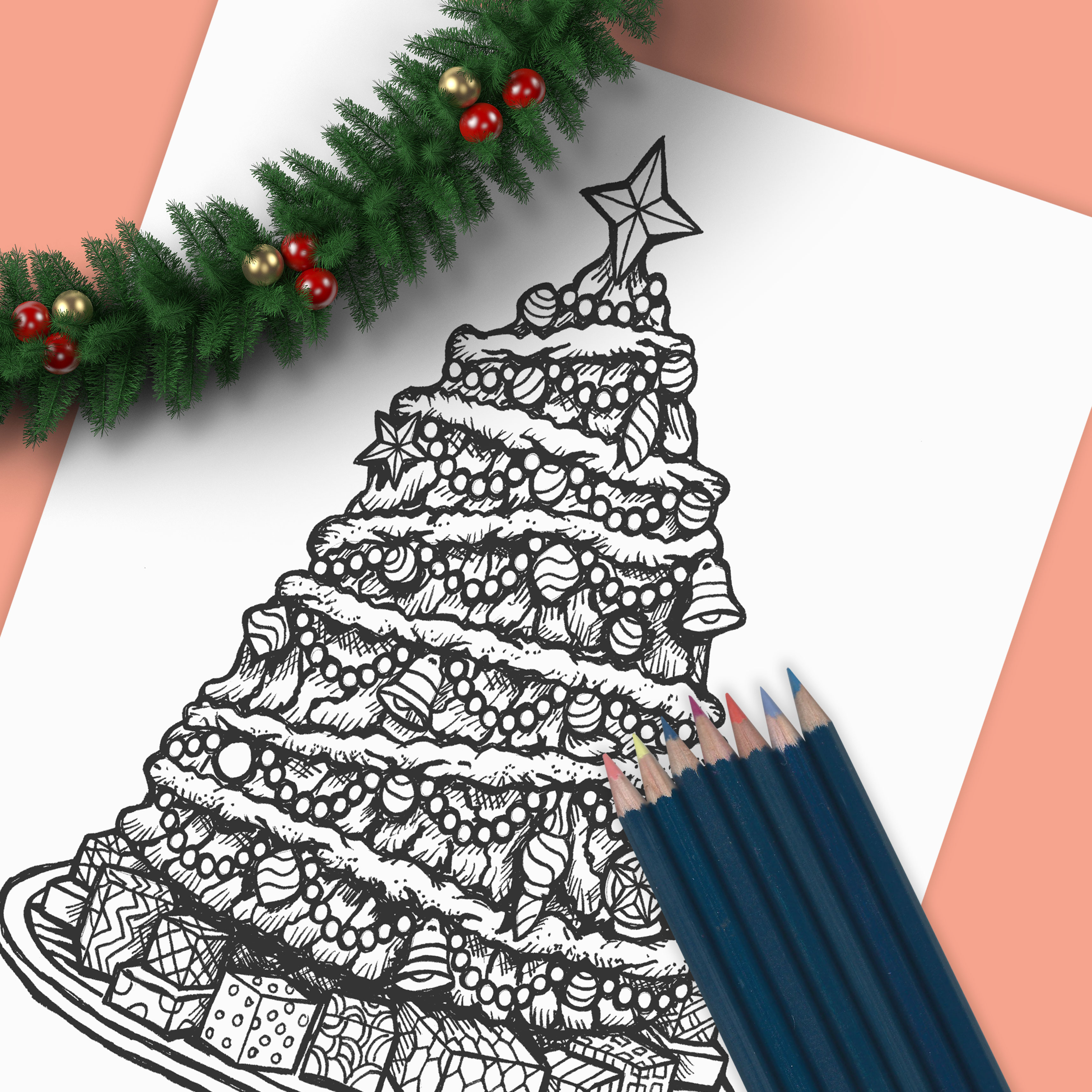 Christmas Tree - Drawing - Sean Geyer