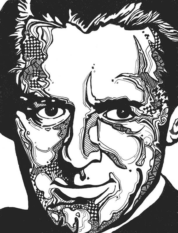 Pen and Ink - Carey Grant - by Sean Geyer