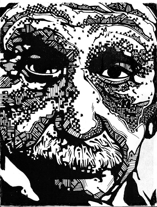 Pen and Ink - Einstein - by Sean Geyer